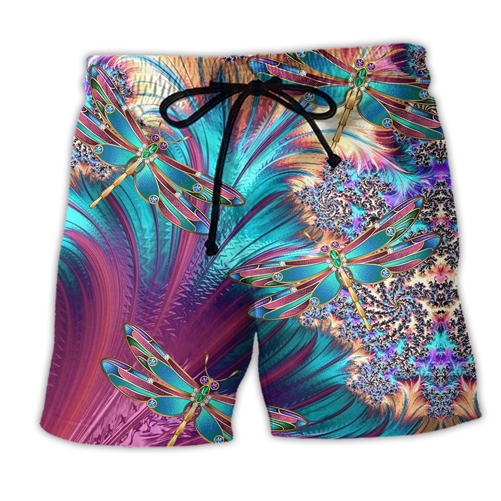 Dragonfly Loves Summer Vibes Luxury Trendy Aloha Hawaiian Beach Shorts Dragonfly Loves Summer Vibes Luxury Trendy Aloha Hawaiian Beach Shorts