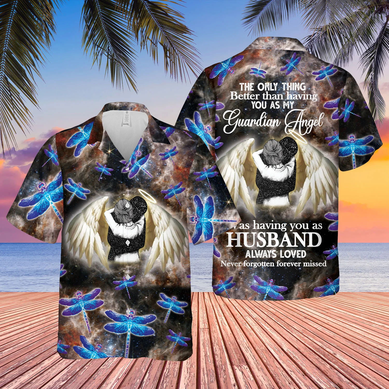 Dragonfly Memorial Hawaiian Shirt in Honor of Cherished Husbands