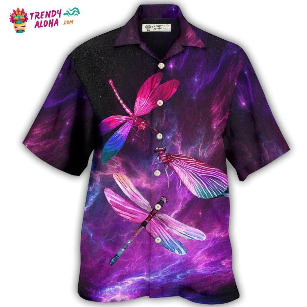 Dragonfly Purple Love Sky Hawaiian Shirt – Trendy Aloha