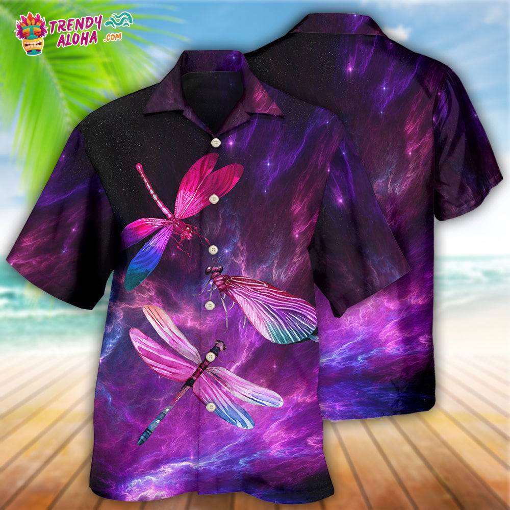 Dragonfly Purple Love Sky Hawaiian Shirt – Trendy Aloha