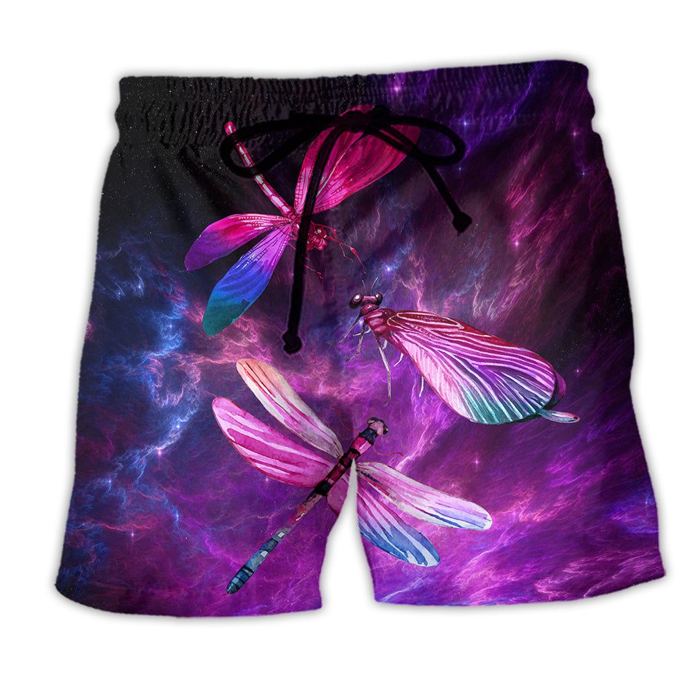 Dragonfly Purple Love Sky Trendy Aloha Hawaiian Beach Shorts Dragonfly Purple Love Sky Trendy Aloha Hawaiian Beach Shorts