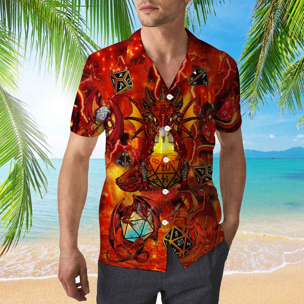 Dragons Dice Trendy Hawaiian Shirt  Aloha Shirt
