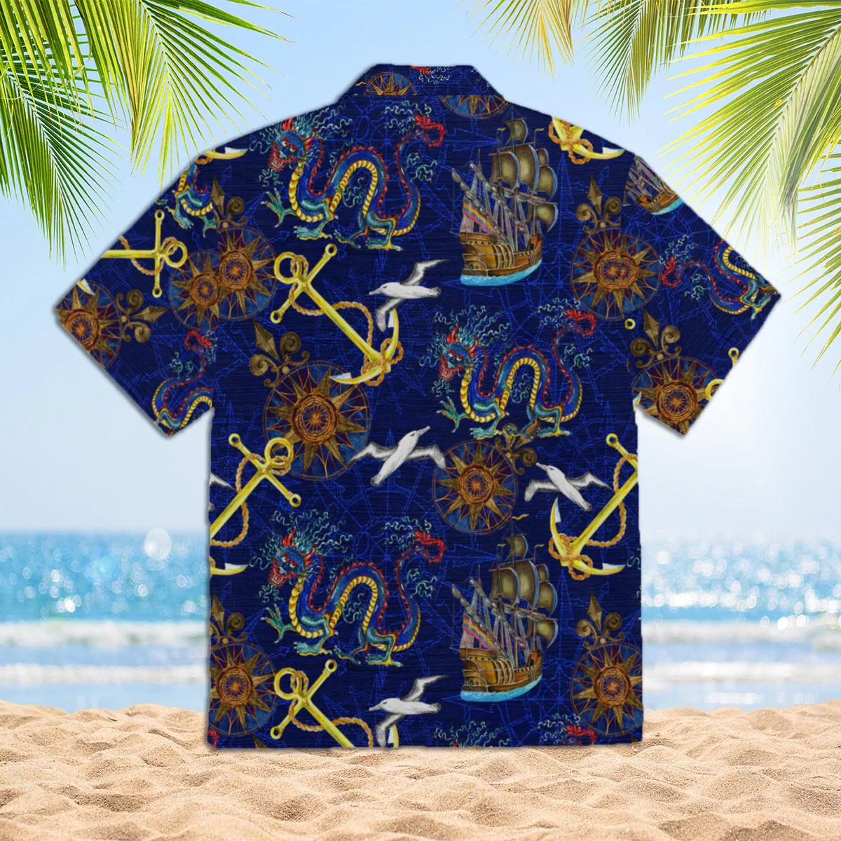 Dragons Pirates Pattern Trendy Hawaiian Shirt For Aloha Shirt