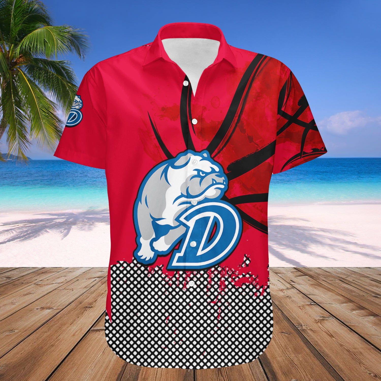 Drake Bulldogs Hawaii Shirt Basketball Net Grunge Pattern – NCAA