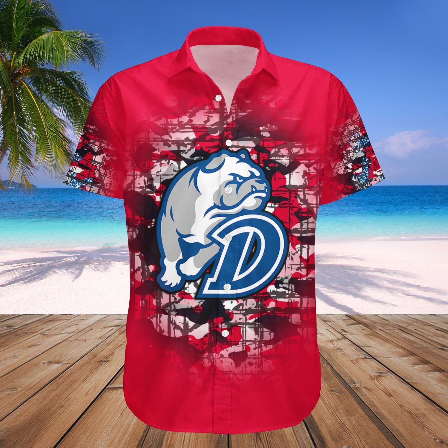 Drake Bulldogs Hawaii Shirt Camouflage Vintage – NCAA