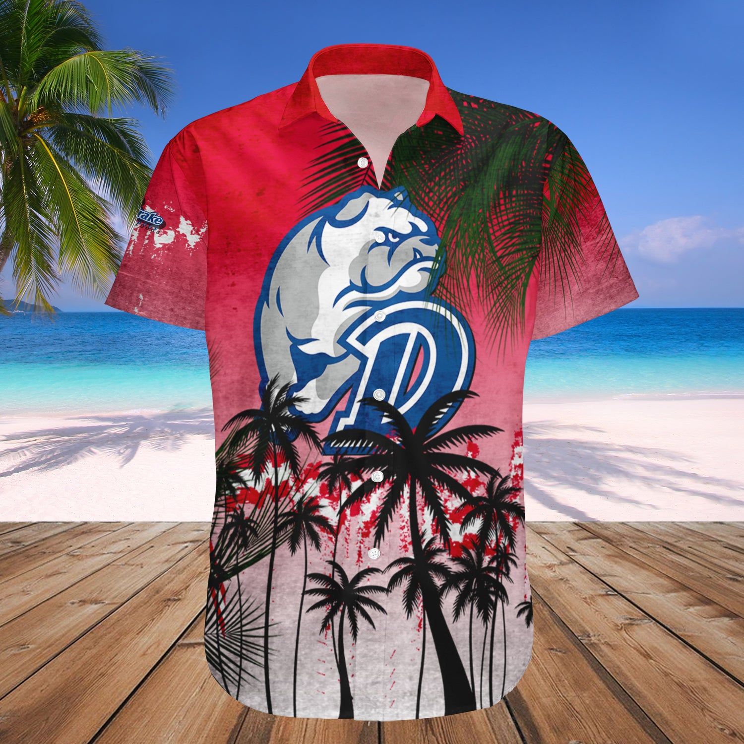 Drake Bulldogs Hawaii Shirt Coconut Tree Tropical Grunge – NCAA