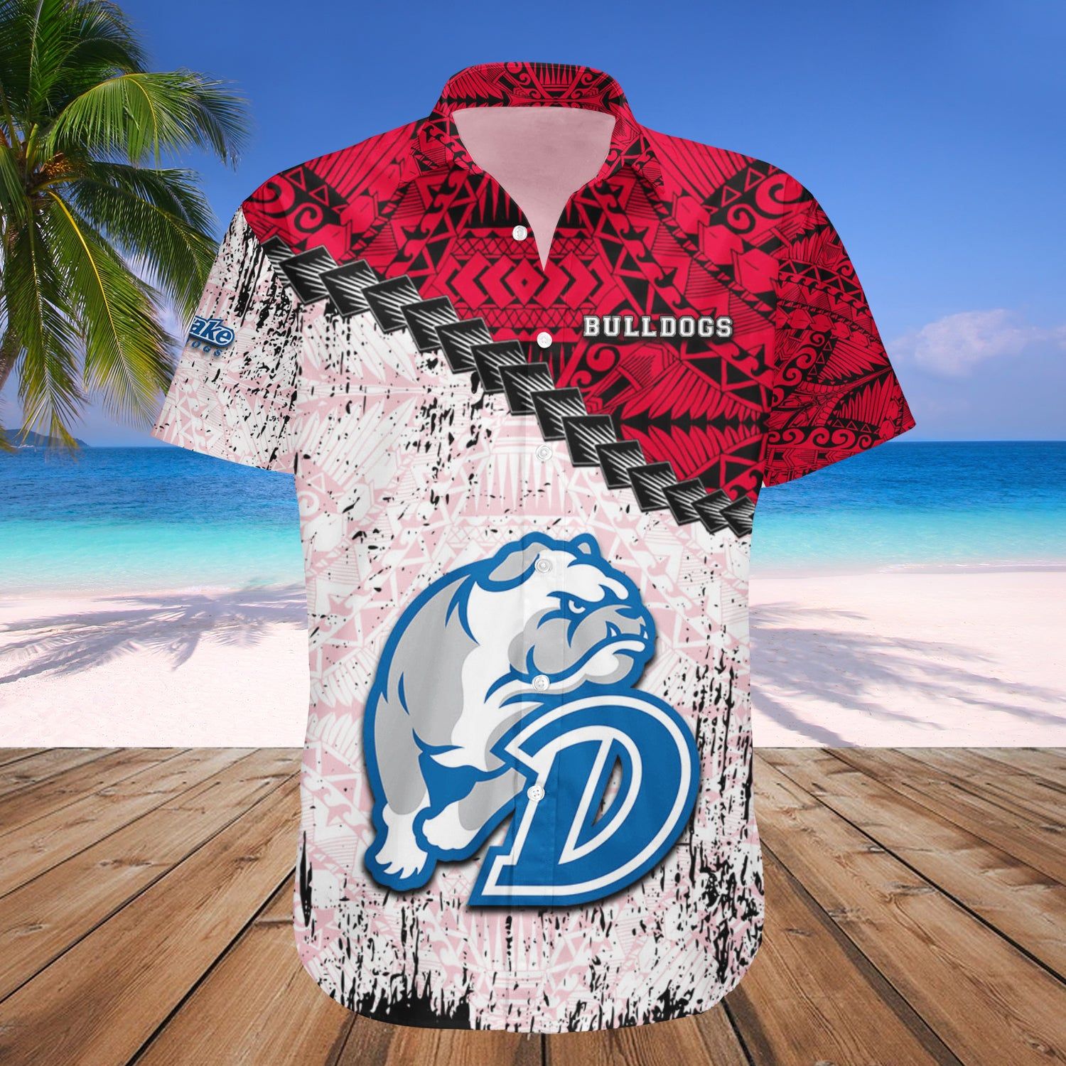 Drake Bulldogs Hawaii Shirt Grunge Polynesian Tattoo – NCAA