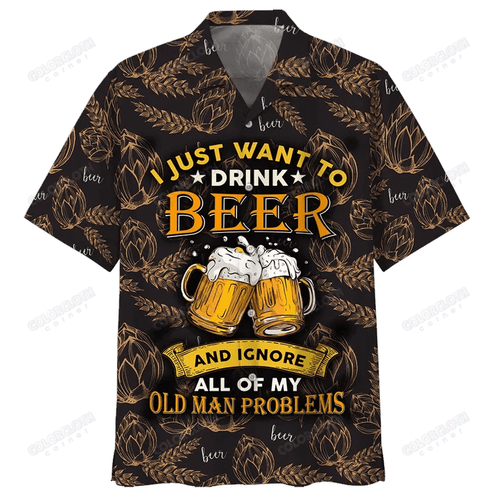 Drink Beer Watercolor Trendy Hawaiian Shirt
