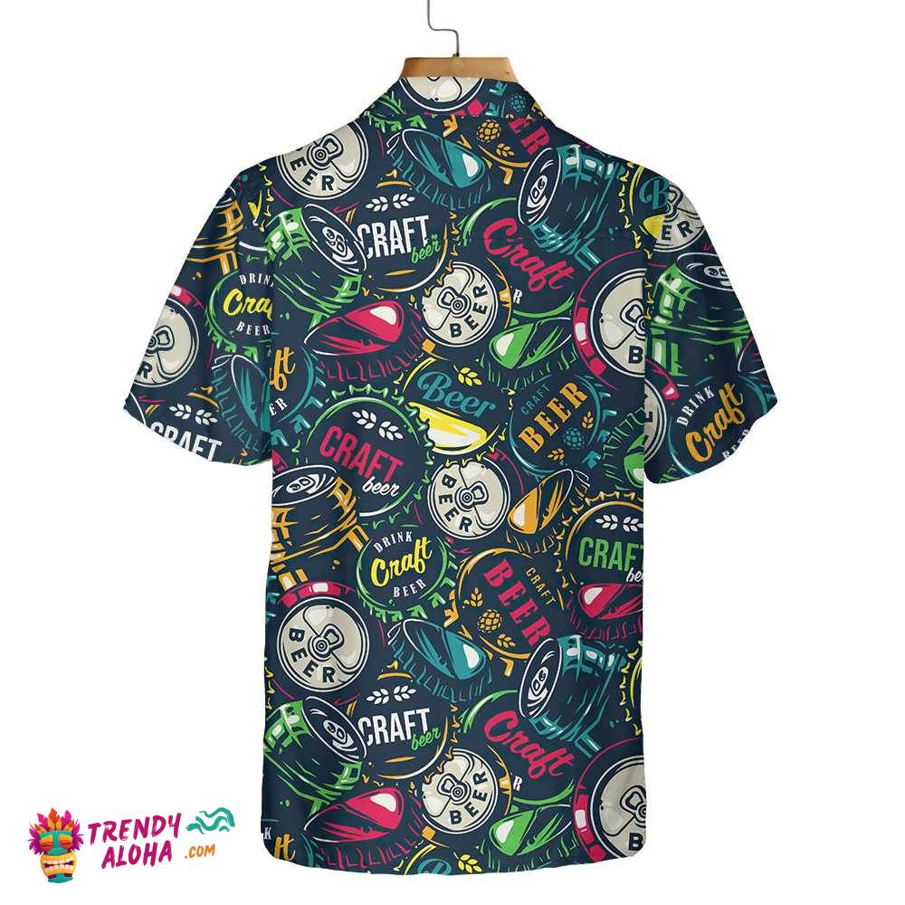 Drink Craft Beer Hawaiian Shirt, Beer Bottle Cap Patterns Shirt, Best Gift For Beer Lovers