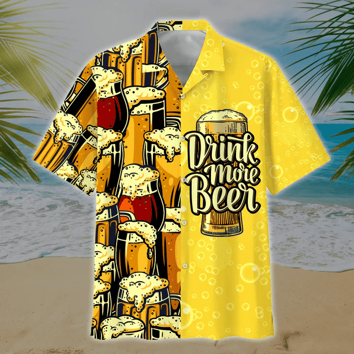 Drink Up Summer with Beer Themed Hawaiian Shirt