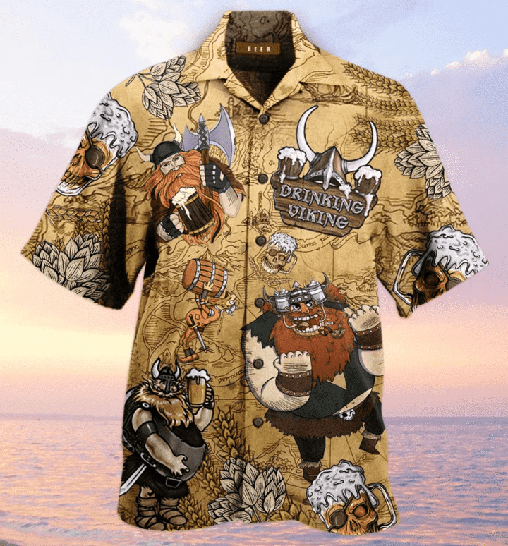 Drinking Beer Viking Trendy Hawaiian Shirt