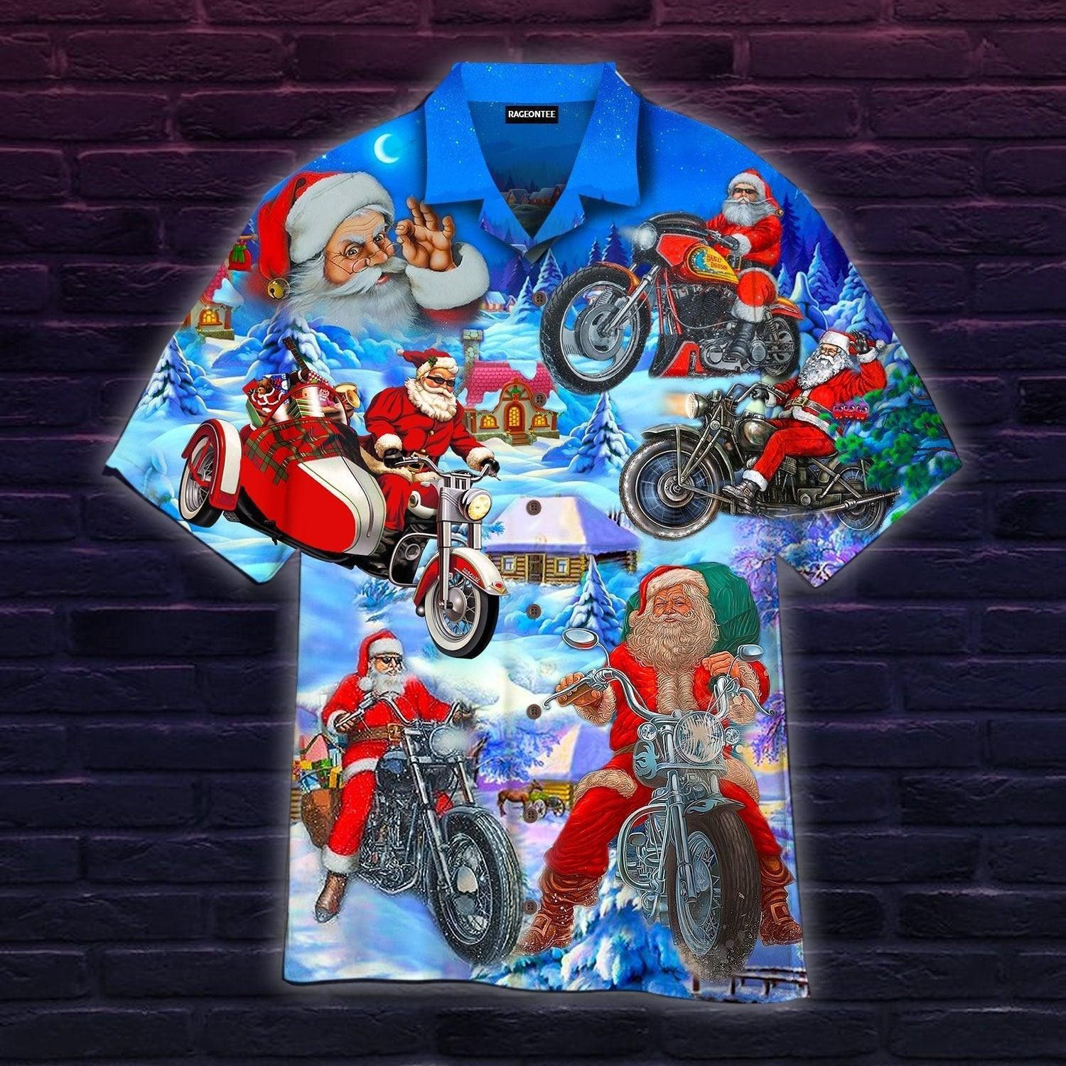 Driving With Santa Claus Trendy Hawaiian Shirt For