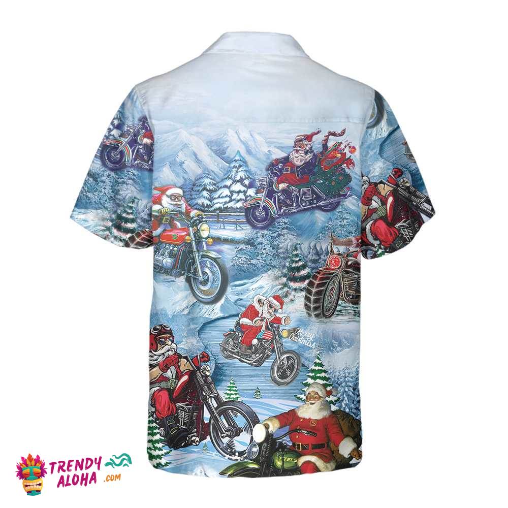 Driving With Santa On Christmas Hawaiian Shirt, Motorcycle Christmas Shirt, Best Gift For Christmas