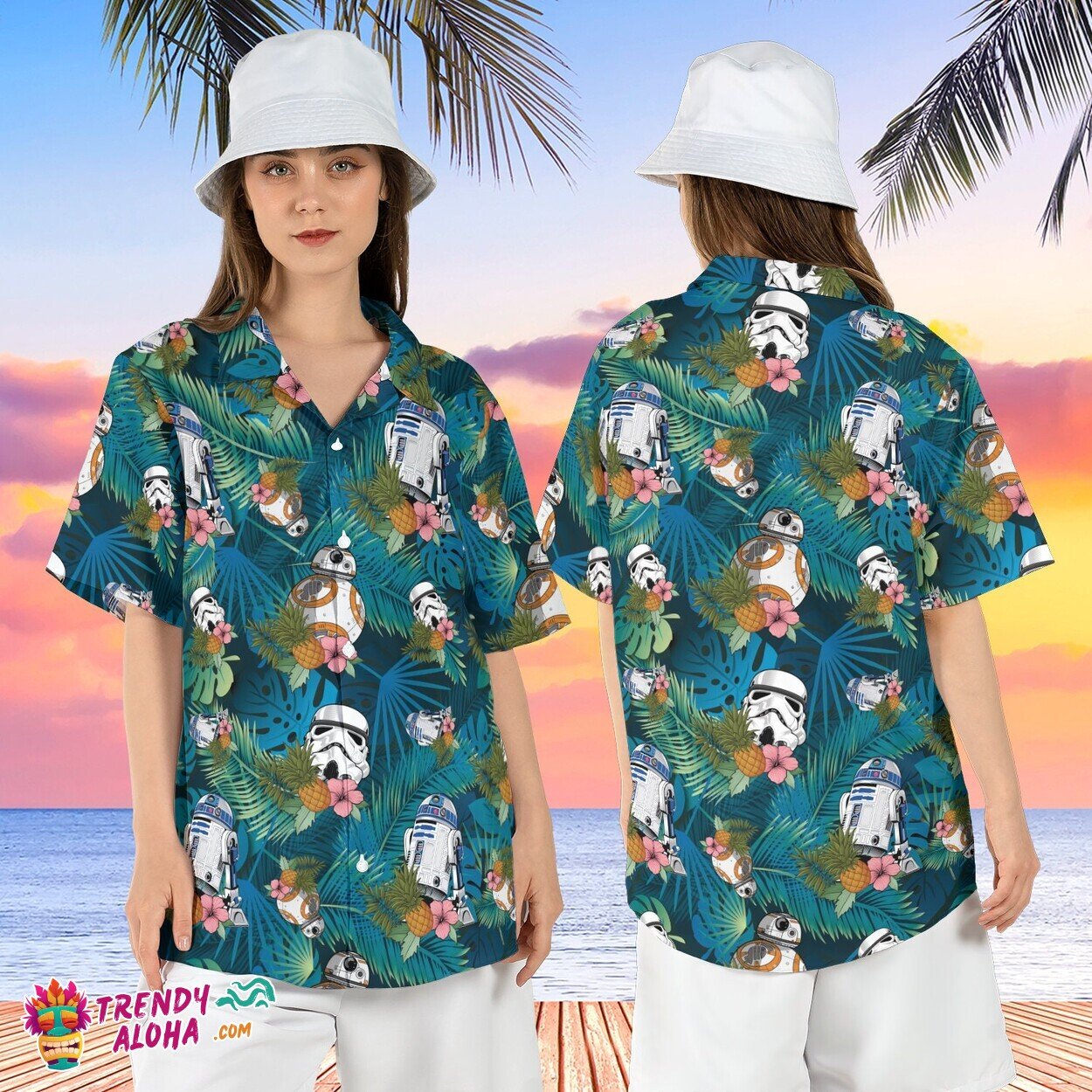 Droids Pineapple Star Wars Tropical Edge Aloha Shirt
