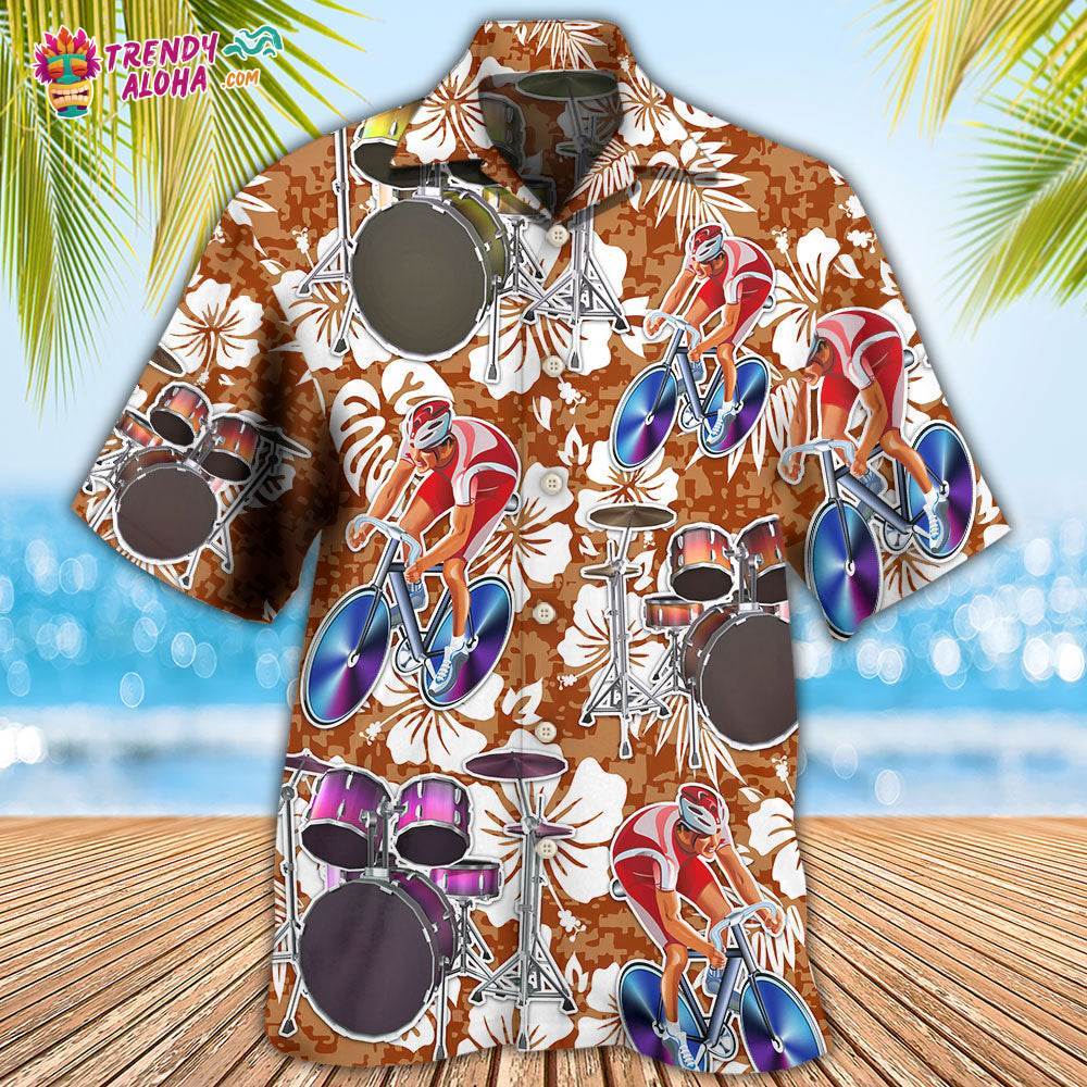 Drum I Like Cycling And Drums Hawaiian Shirt – Trendy Aloha