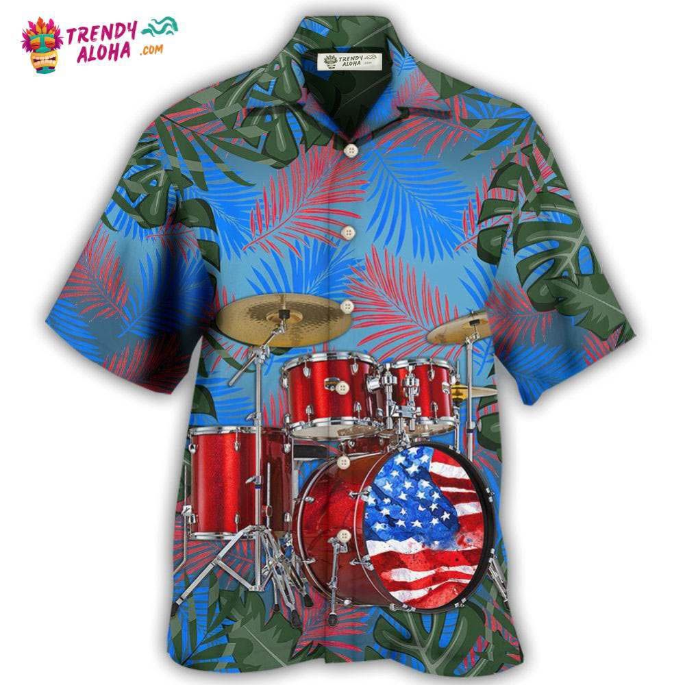 Drum Independence Day America Hawaiian Shirt – Trendy Aloha Drum Independence Day America Hawaiian Shirt – Trendy Aloha