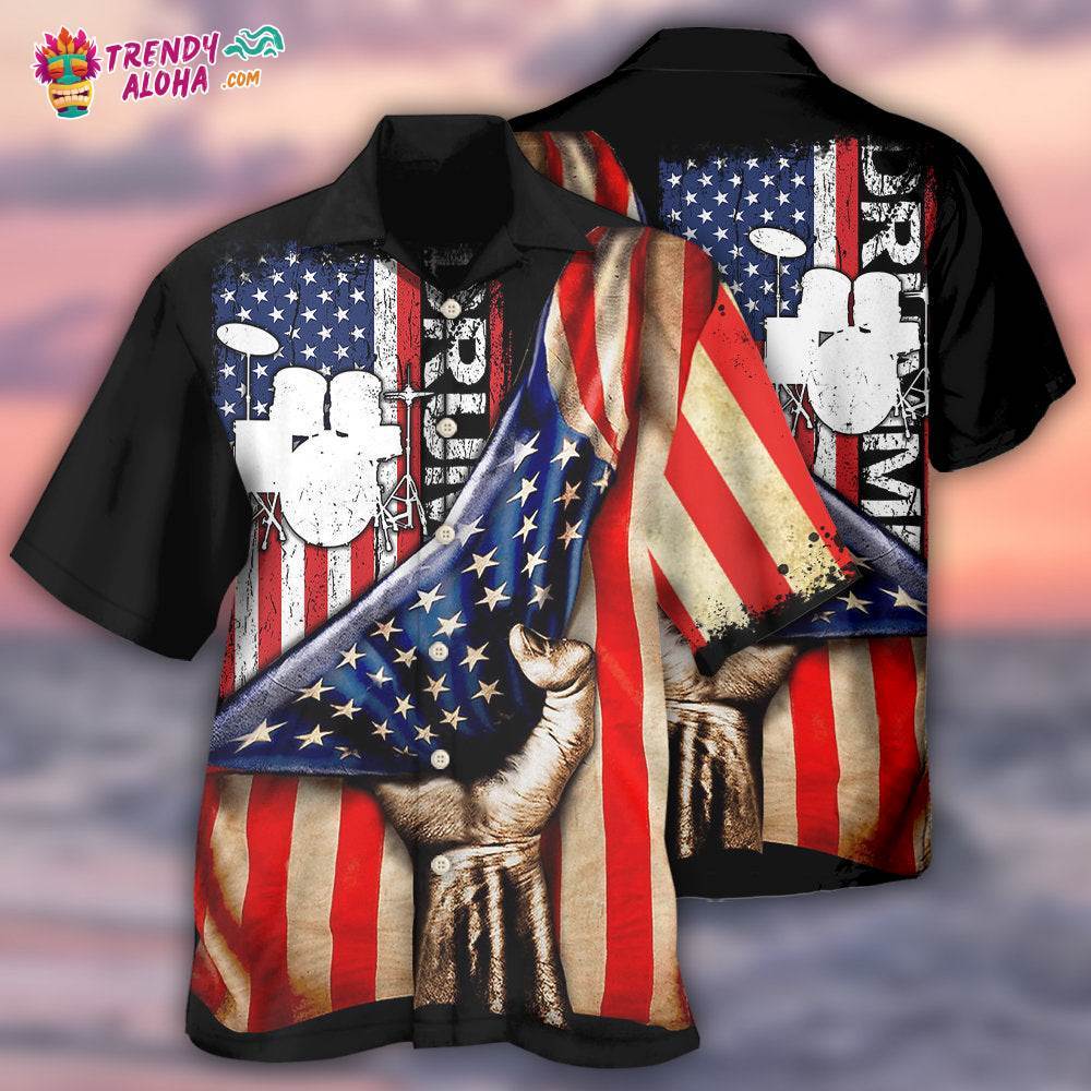 Drum Independence Day Hawaiian Shirt – Trendy Aloha