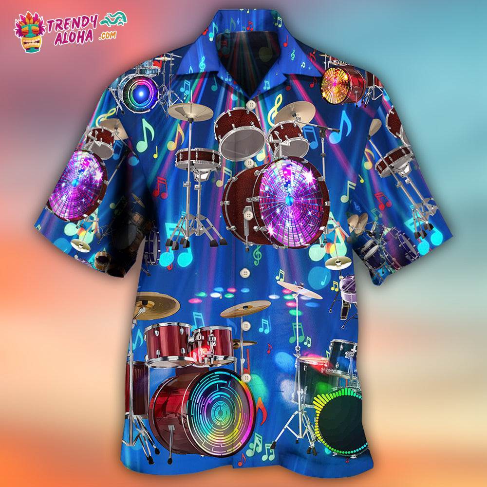 Drum Is My Life Light Neon Style Hawaiian Shirt – Trendy Aloha