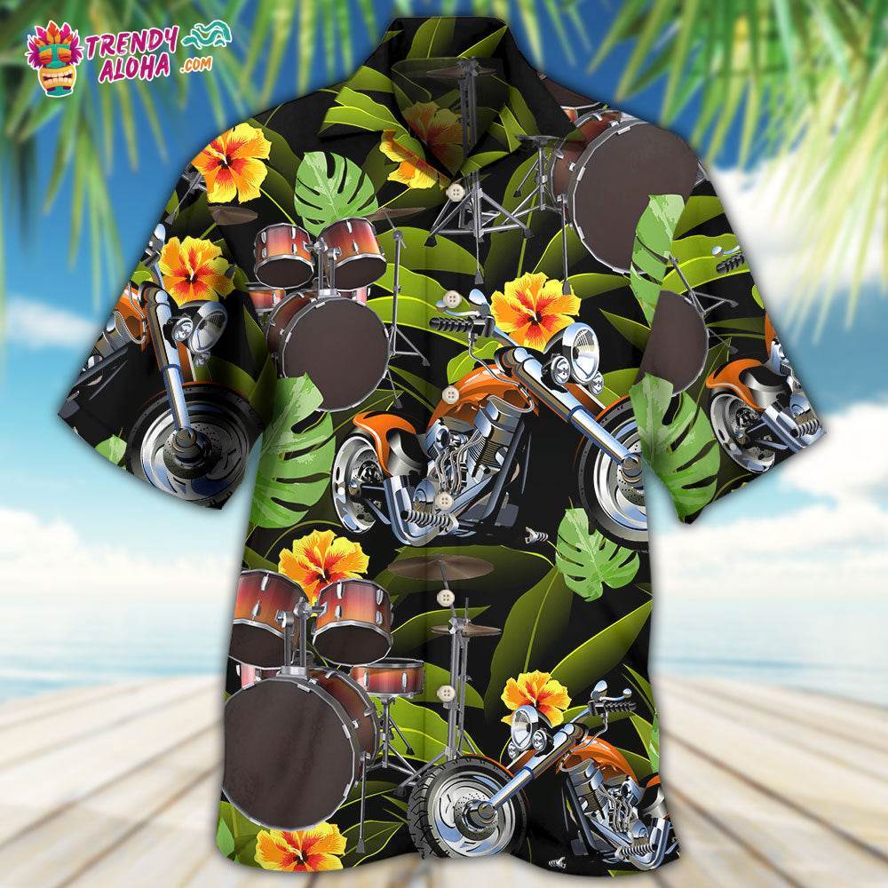 Drum Motorcycles I Like Motorcycles And Drums Hawaiian Shirt – Trendy Aloha