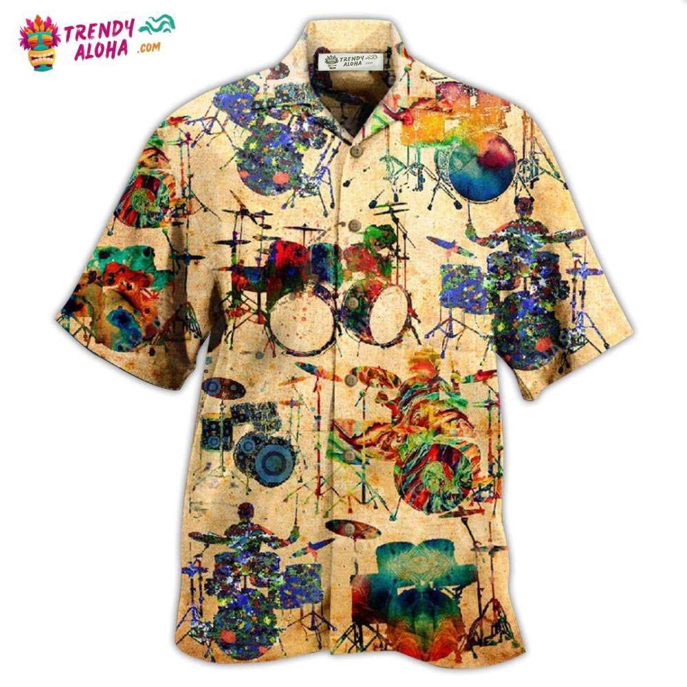 Drum Music Colorful Vintage Hawaiian Shirt – Trendy Aloha