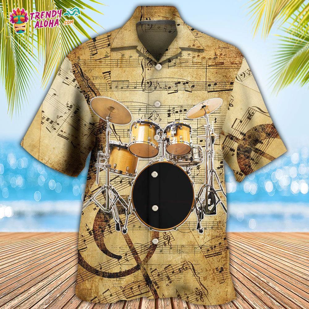 Drum Old Drummer And Lovely Lady Stick Hawaiian Shirt – Trendy Aloha