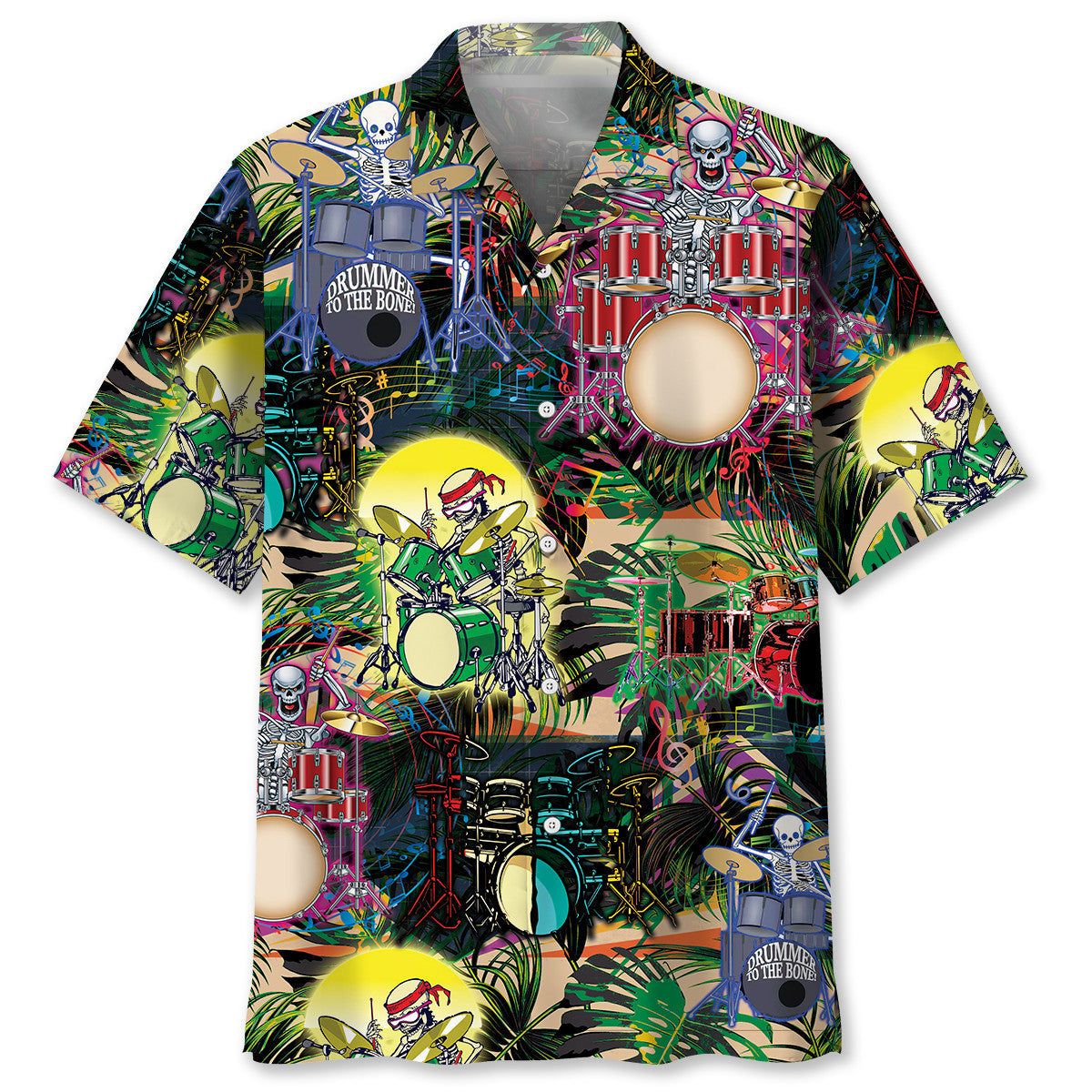 Drum Skeleton Trendy Hawaiian Shirt