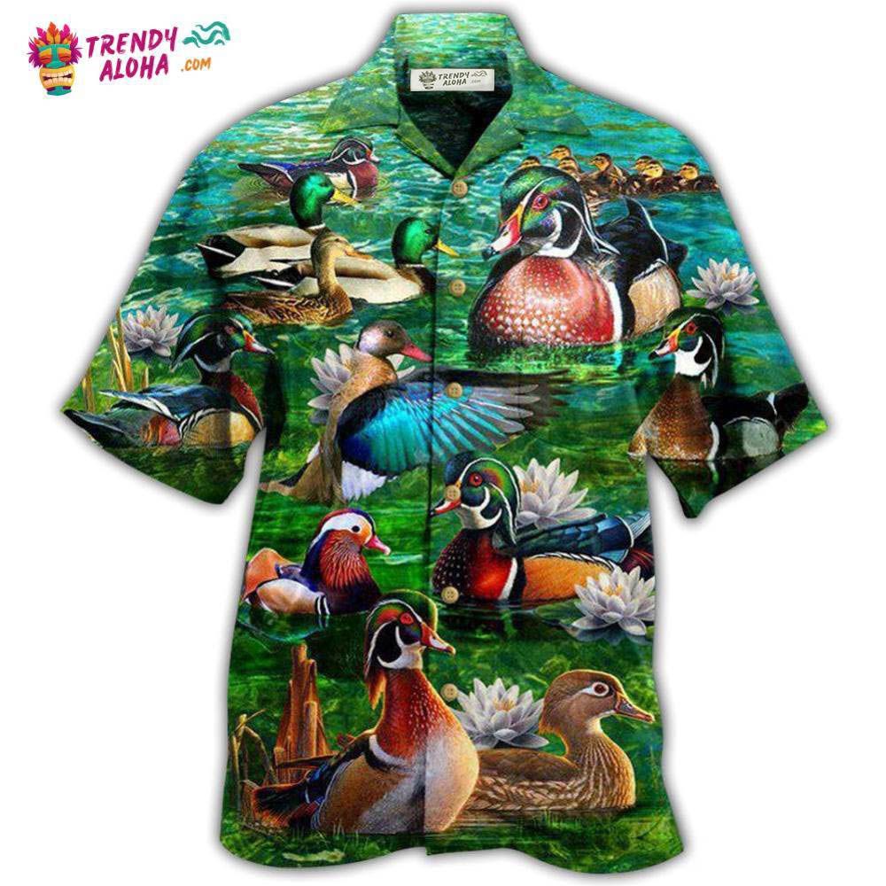 Duck All You Need Is Love And A Duck In Green Hawaiian Shirt – Trendy Aloha