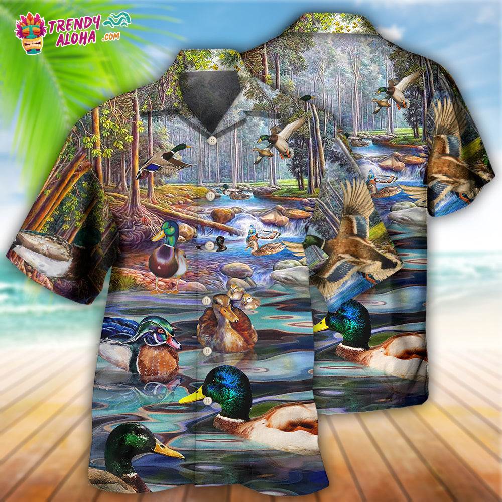 Duck Love Lake And Fly Cool Hawaiian Shirt – Trendy Aloha