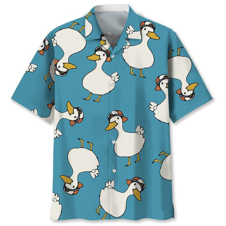 Duck Wear A Hat Cute Trendy Hawaiian Shirt