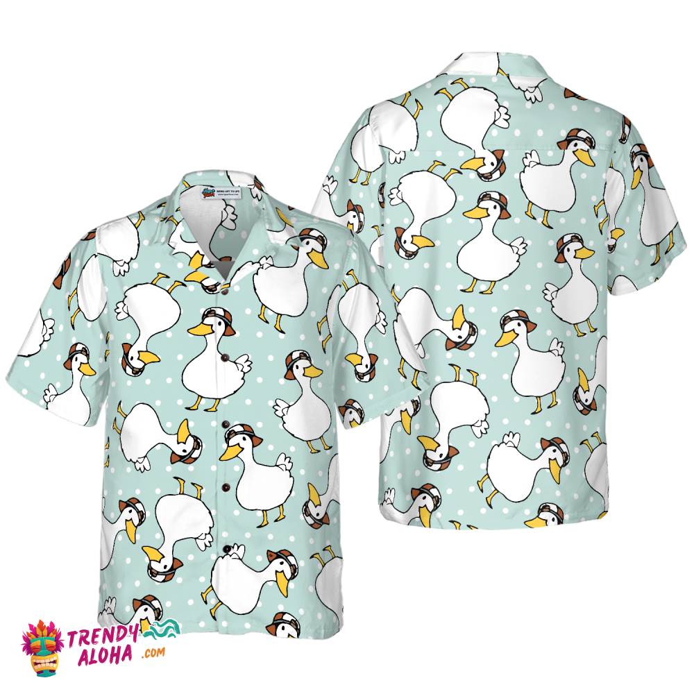 Duck With Little Red Hat Hawaiian Shirt
