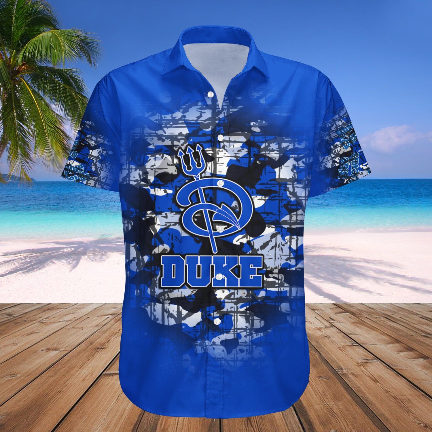 Duke Blue Devils Hawaii Shirt Camouflage Vintage – NCAA