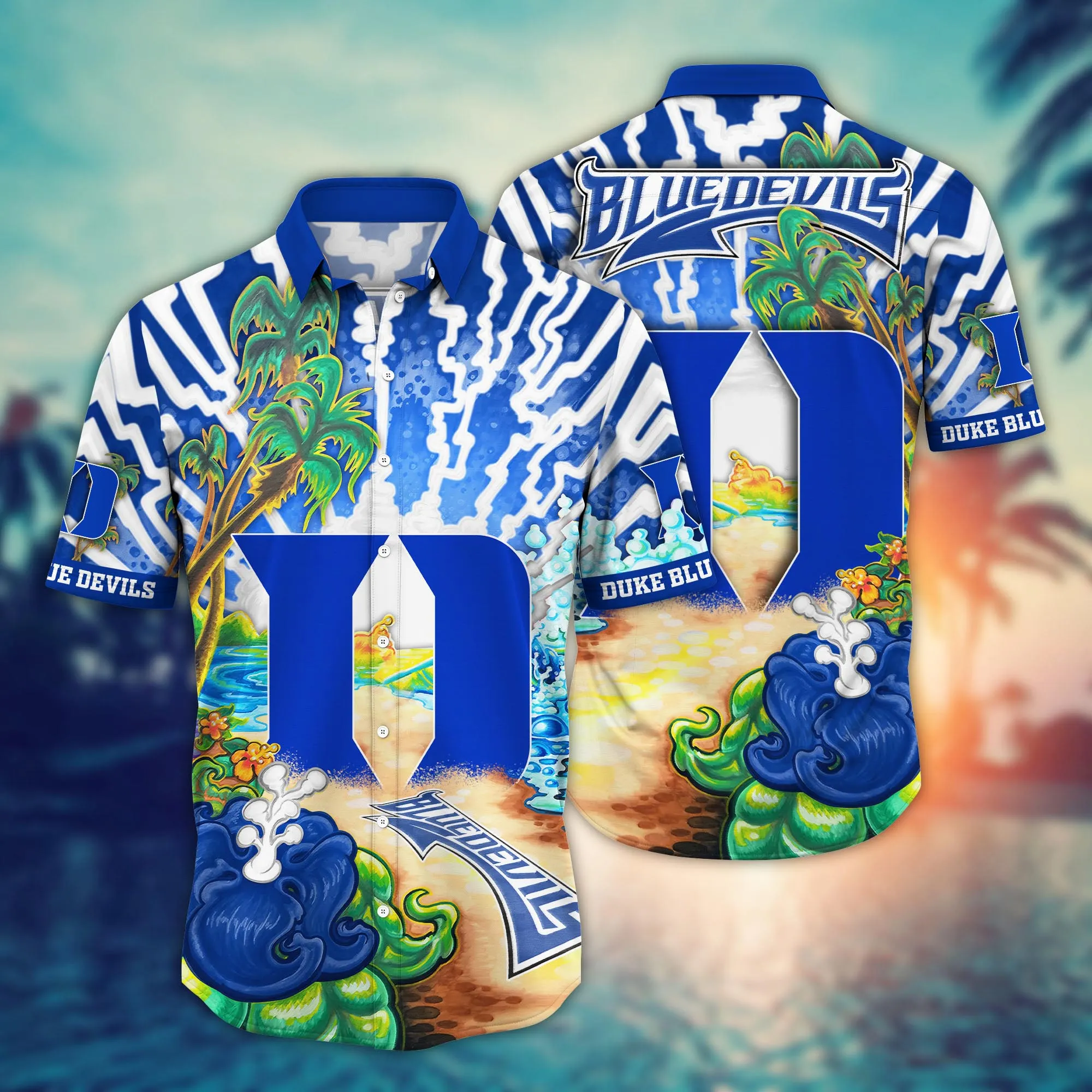 Duke Blue Devils NCAA Hawaiian Shirt Beach Ballstime Aloha Shirt Duke Blue Devils NCAA Hawaiian Shirt Beach Ballstime Aloha Shirt