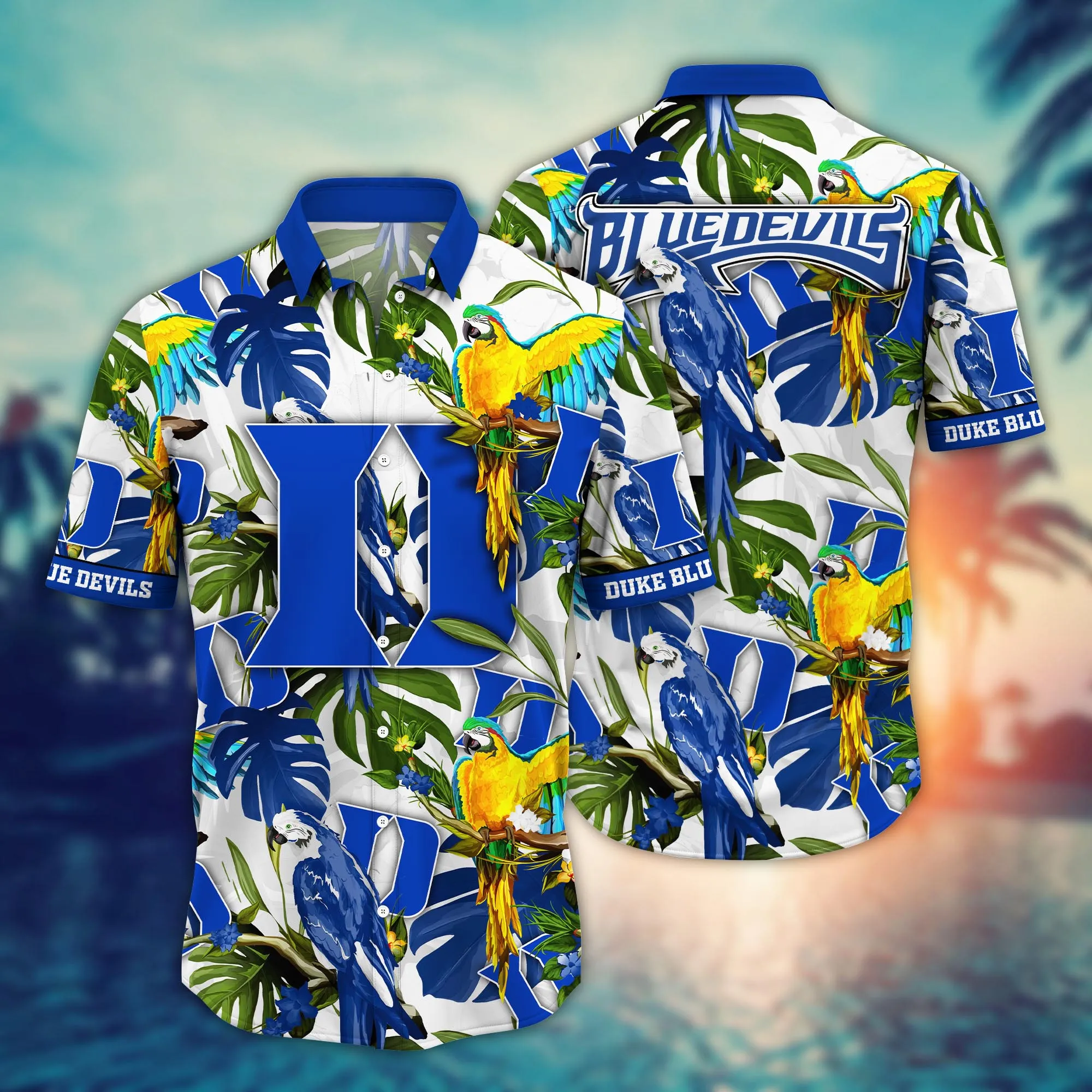 Duke Blue Devils NCAA Hawaiian Shirt Beach Daystime Aloha Shirt Duke Blue Devils NCAA Hawaiian Shirt Beach Daystime Aloha Shirt