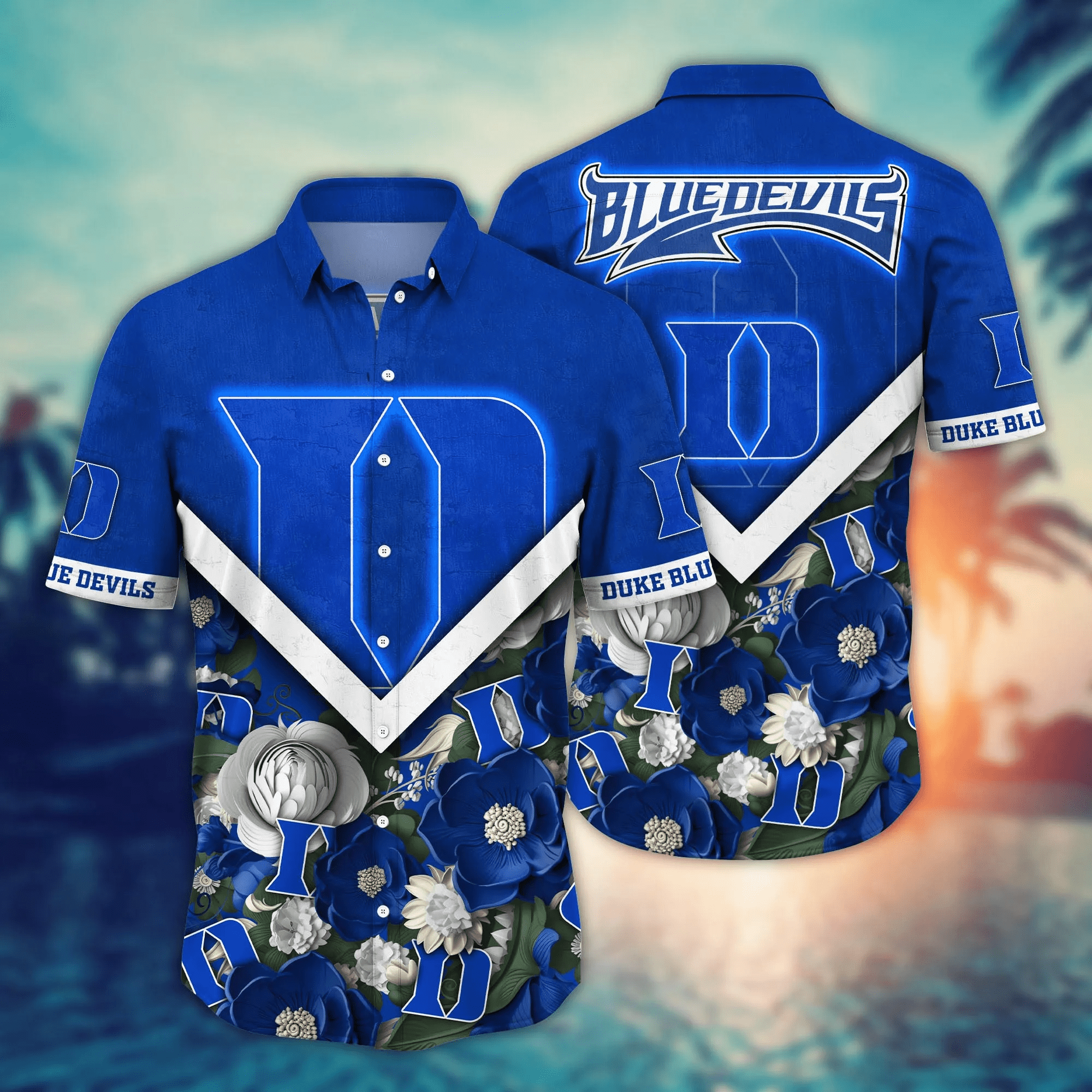 Duke Blue Devils NCAA Hawaiian Shirt Custom Beach Season Aloha Shirt Duke Blue Devils NCAA Hawaiian Shirt Custom Beach Season Aloha Shirt