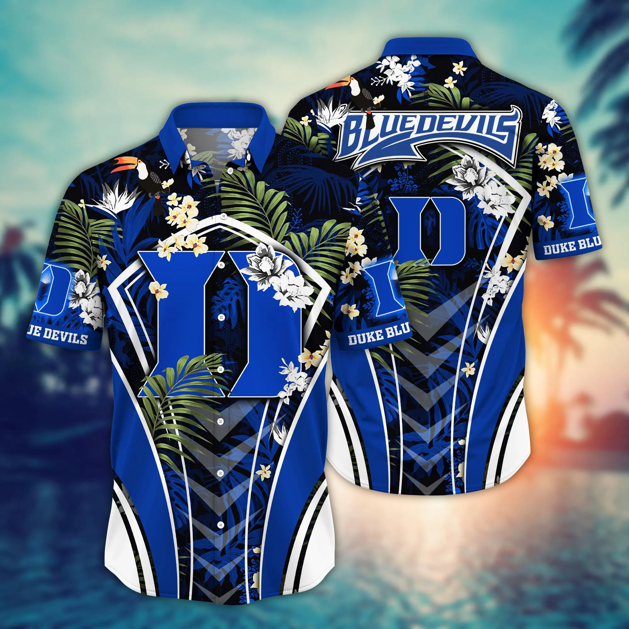 Duke Blue Devils NCAA Hawaiian Shirt Sun Rays Aloha Shirt