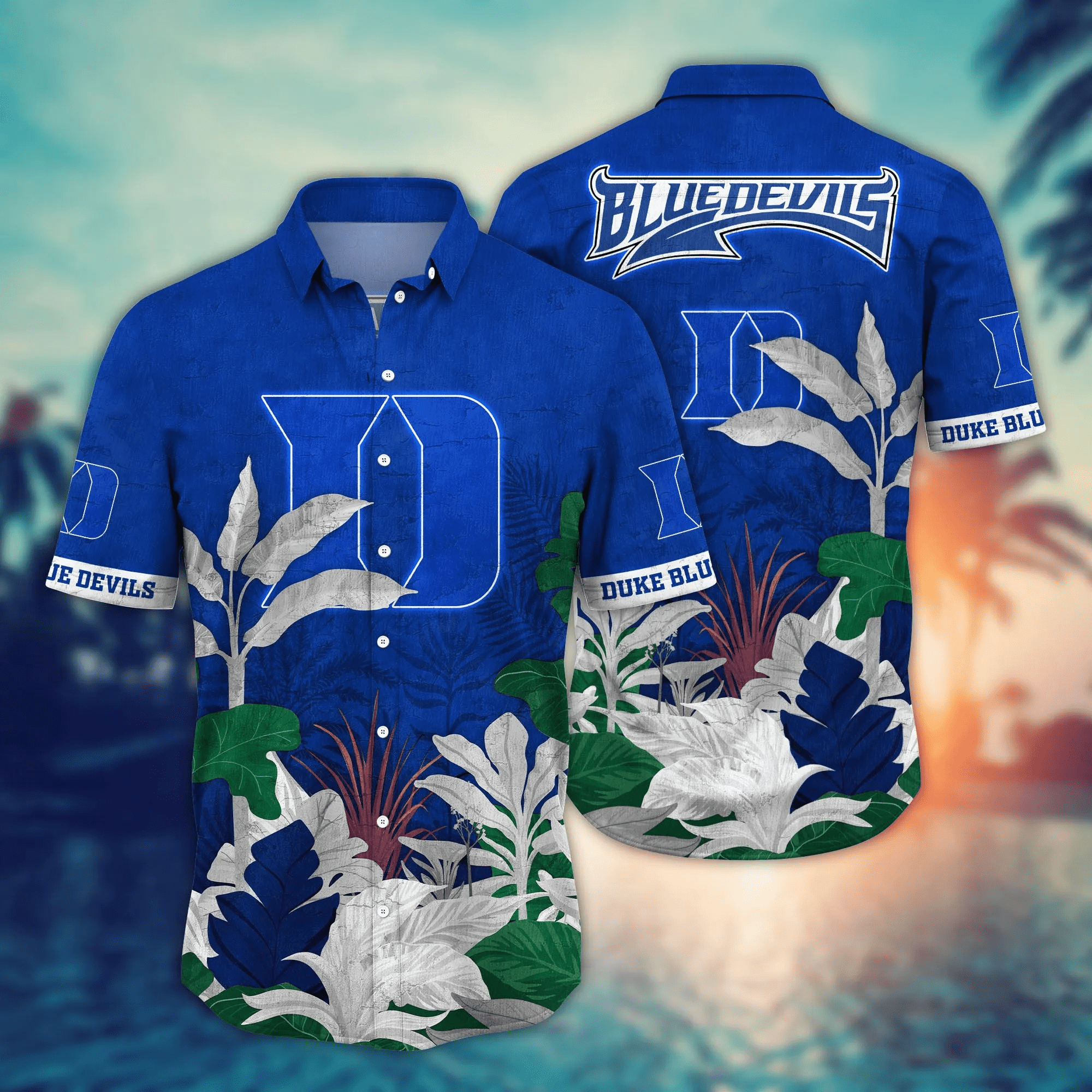 Duke Blue Devils NCAA Hawaiian Shirt Sunburn Aloha Shirt Duke Blue Devils NCAA Hawaiian Shirt Sunburn Aloha Shirt