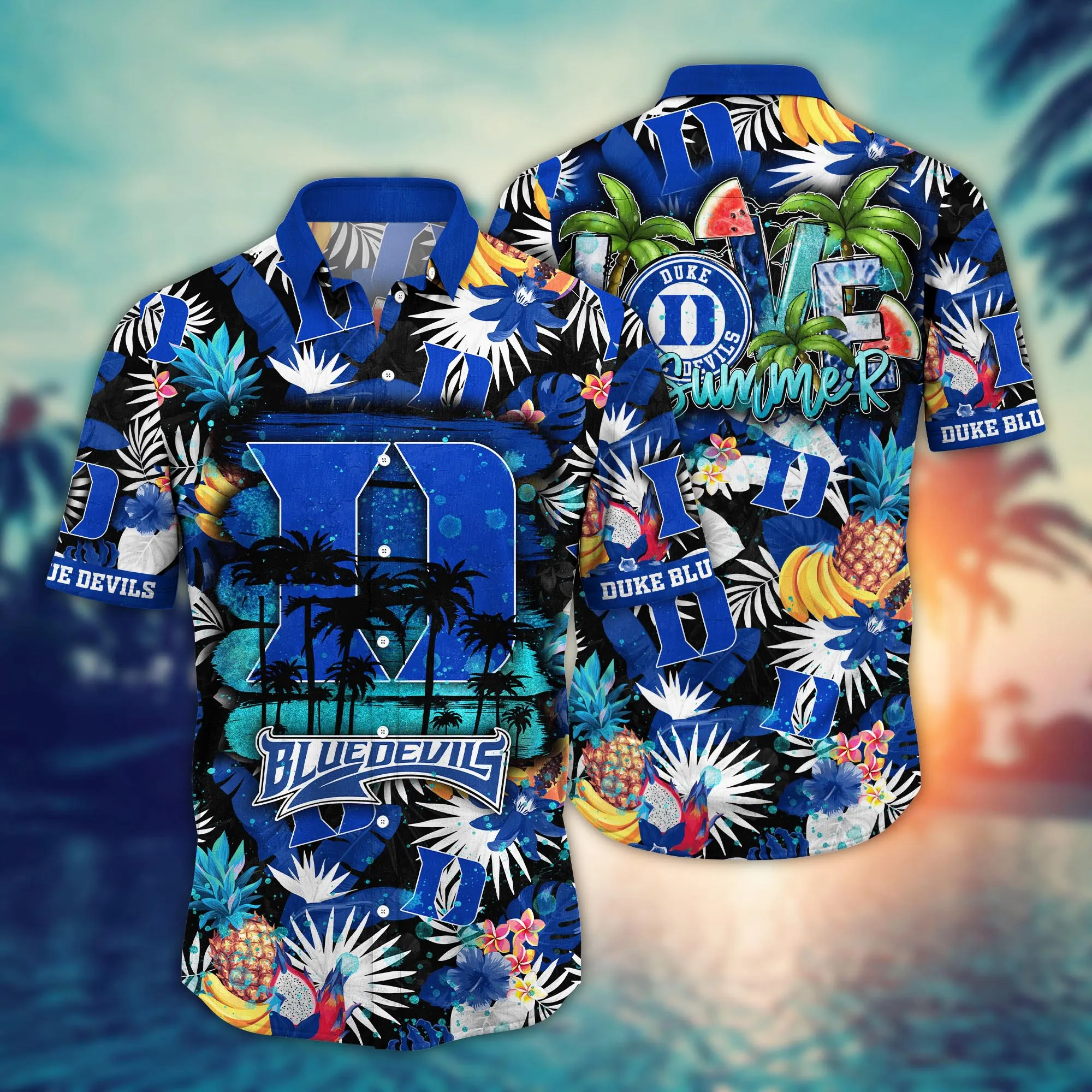 Duke Blue Devils NCAA Hawaiian Shirt Vacation Timetime Aloha Shirt Duke Blue Devils NCAA Hawaiian Shirt Vacation Timetime Aloha Shirt