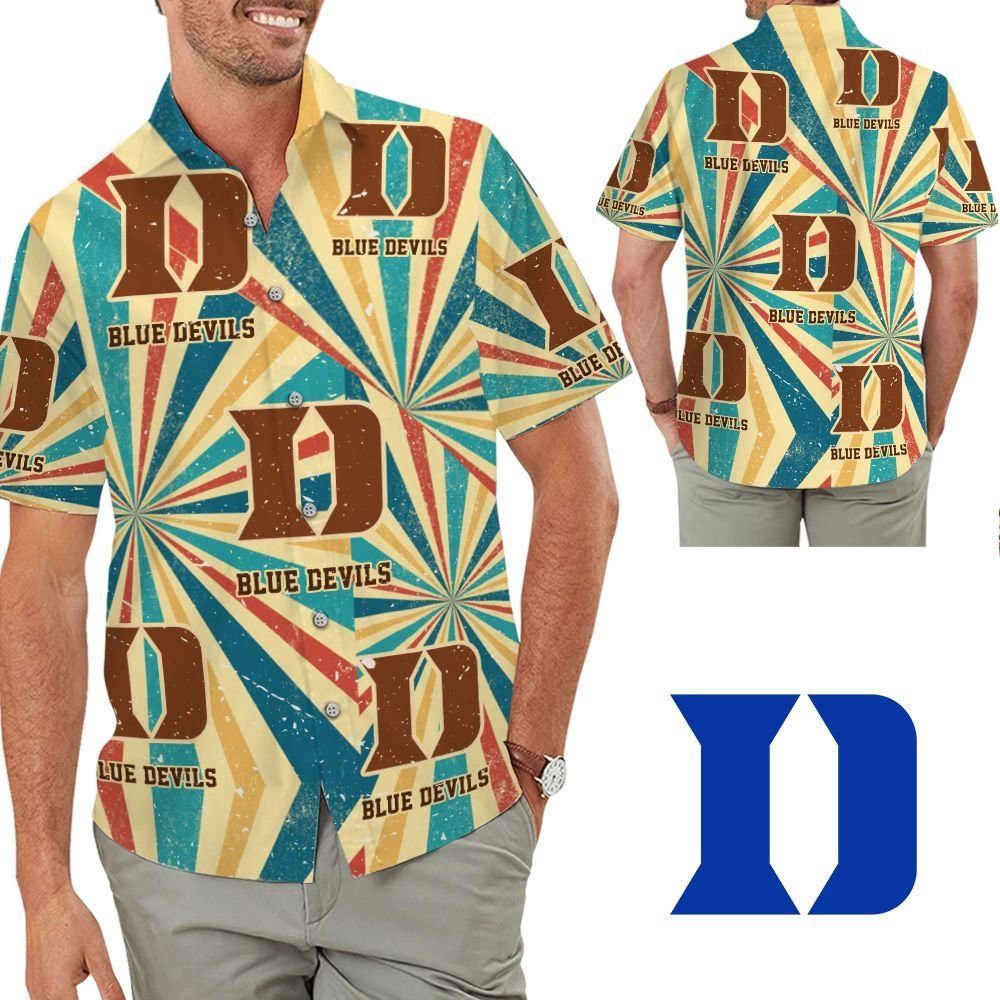Duke Blue Devils Retro Tropical Hawaiian Shirt for Men Women