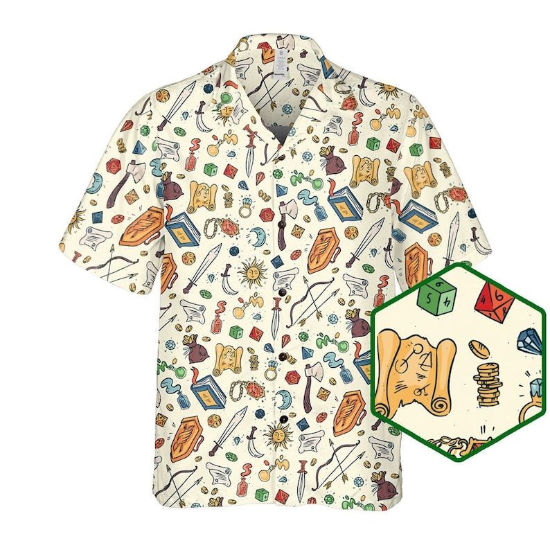 Dungeon And Dragon, Dnd Button Up, Dm Gift, Dungeon Master, D&D Items