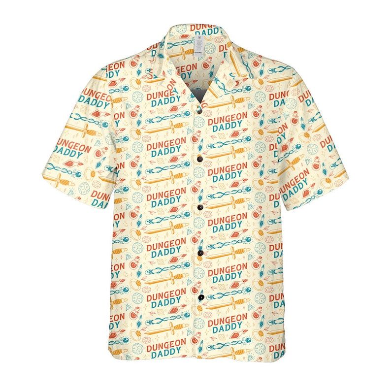 Dungeons And Dragons, Dm Gift, Dnd Button Up, Dnd Father Day Gift