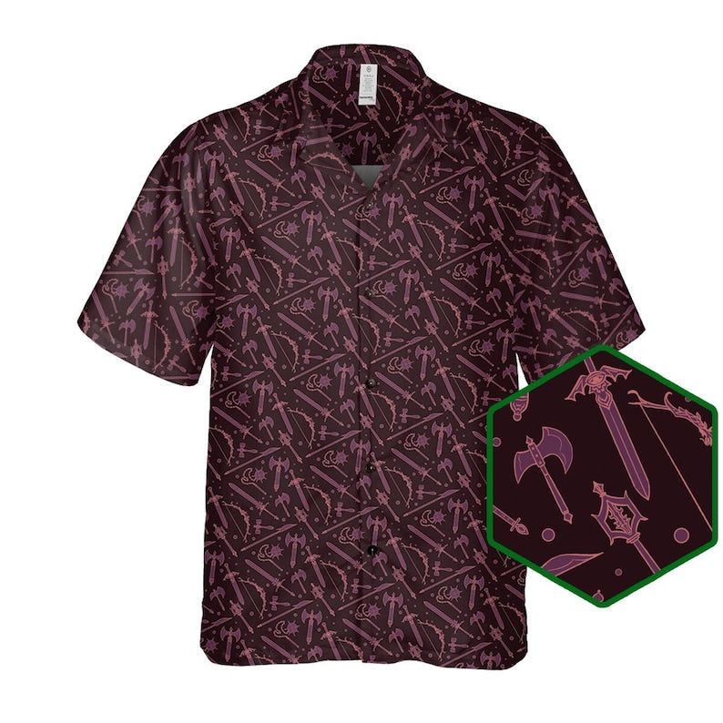 Dungeons And Dragons, Dungeon And Dragon Gift, Dm Gift, Dnd Button Up