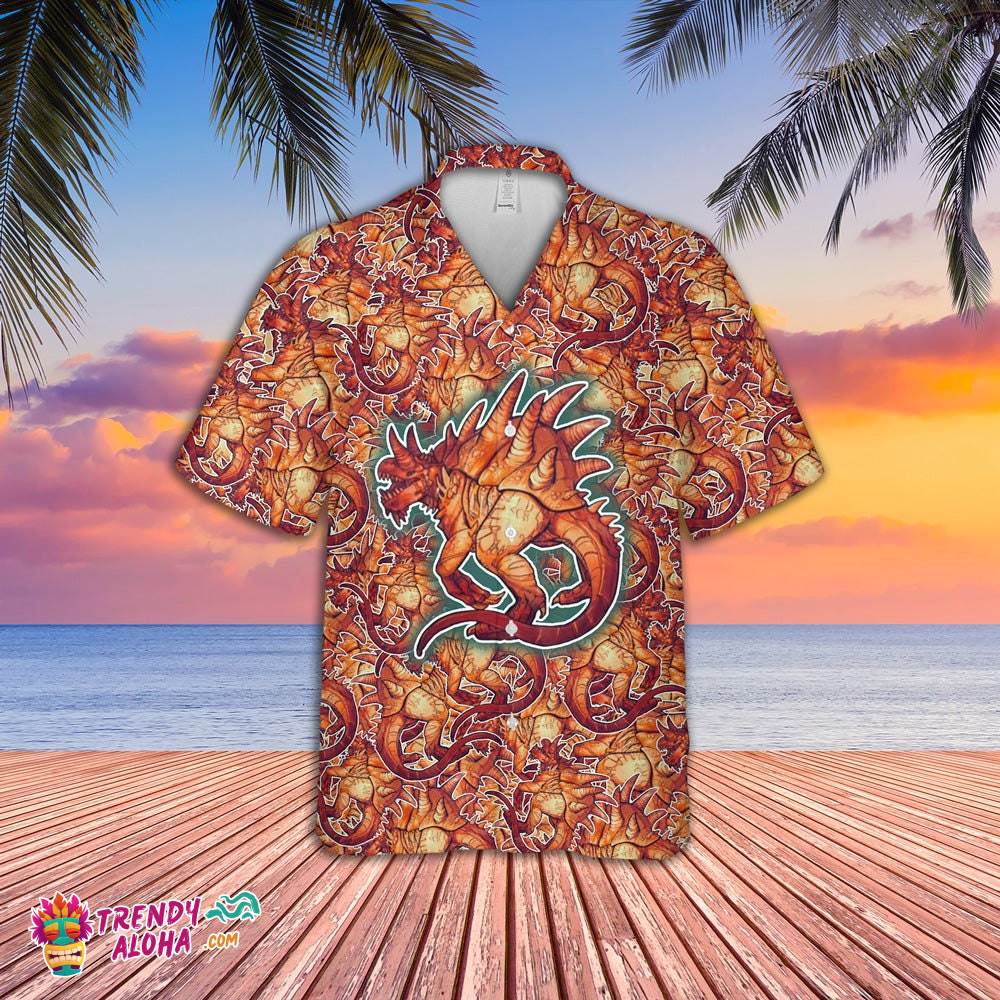 Dungeons And Dragons Hawaii Shirt – Dice, Sword, And Book Print, Perfect For Fans Of Tabletop Roleplaying Games
