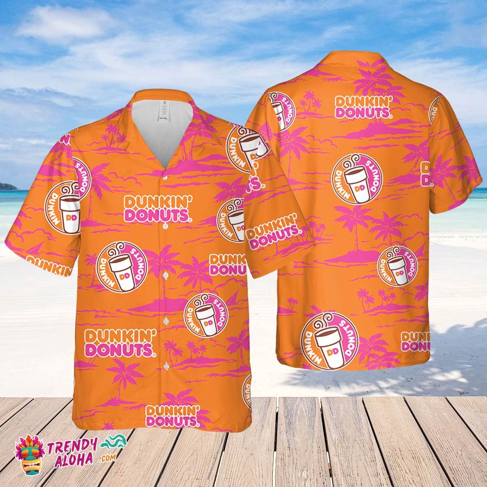 Dunkin Donuts Hawaiian Beach Pattern Shirt, Hawaii Beer Shirt, Dunkin Donuts Hawaiian Summer Shirt, Dunkin Donuts Aloha Shirt