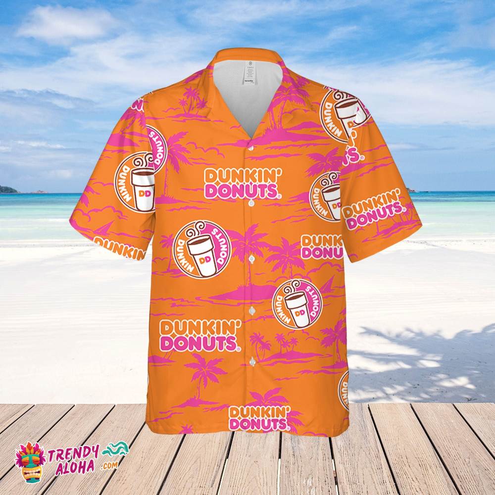 Dunkin Donuts Hawaiian Beach Pattern Shirt, Hawaii Beer Shirt, Dunkin Donuts Hawaiian Summer Shirt, Dunkin Donuts Aloha Shirt
