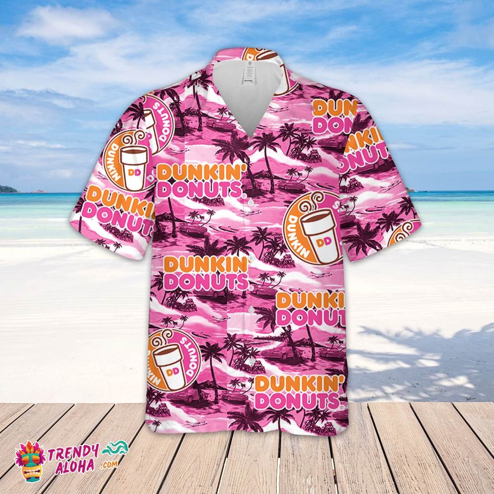 Dunkin Donuts Hawaiian Sea Island Pattern Hawaiian Shirt, Summer Beer Hawaiian Shirt