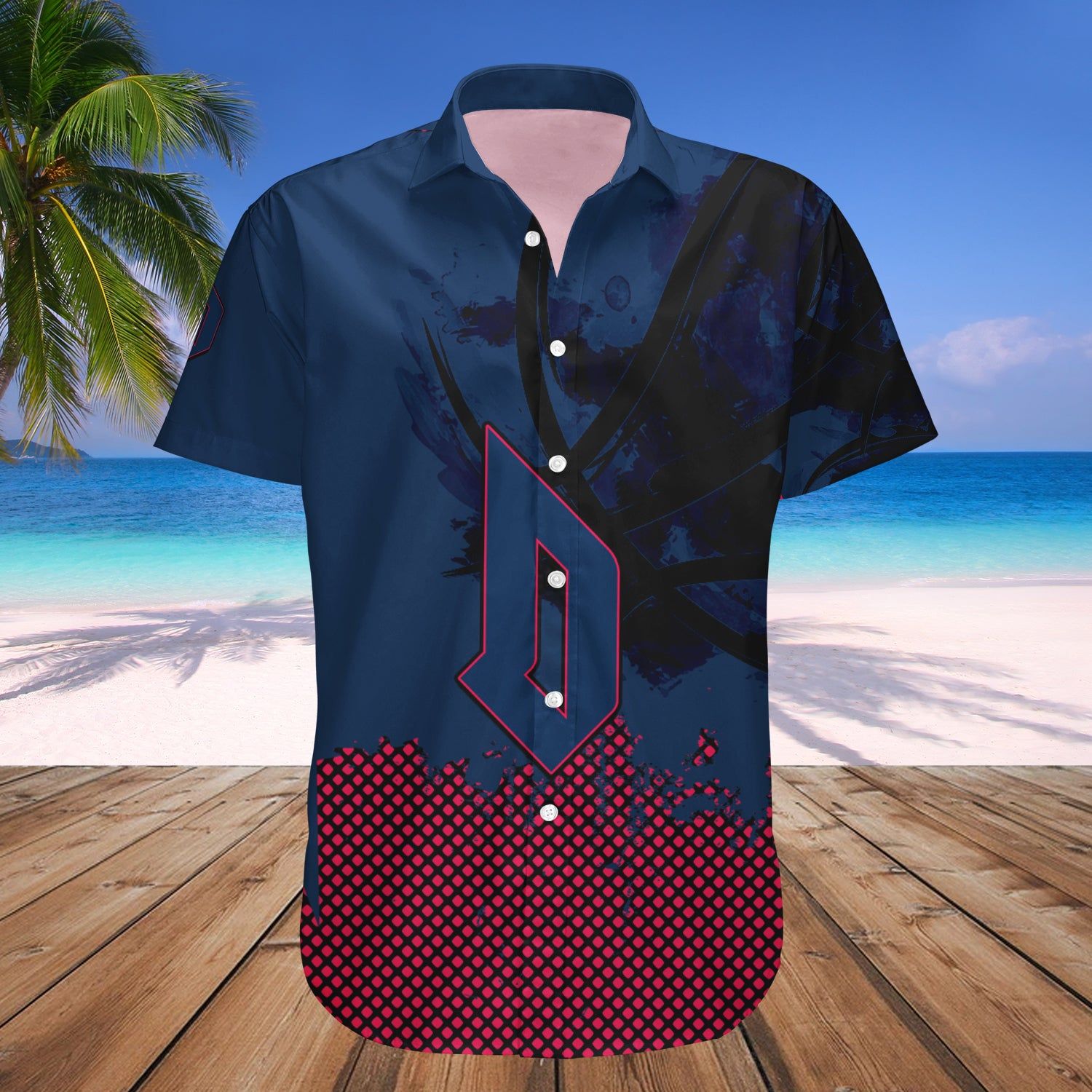 Duquesne Dukes Hawaii Shirt Basketball Net Grunge Pattern – NCAA