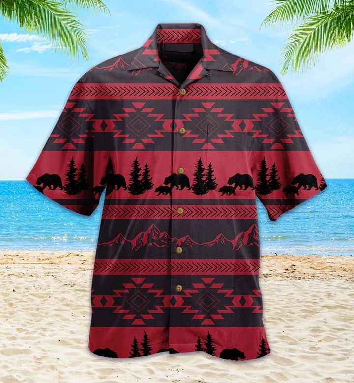 Durango Black Bear Red Trendy Hawaiian Shirt 3D Summer Gifts