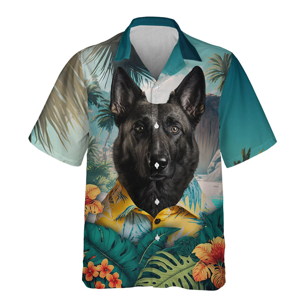 Dutch Shepherd Essence 3D Hawaiian Shirt Radiating Tropical Vibrancy
