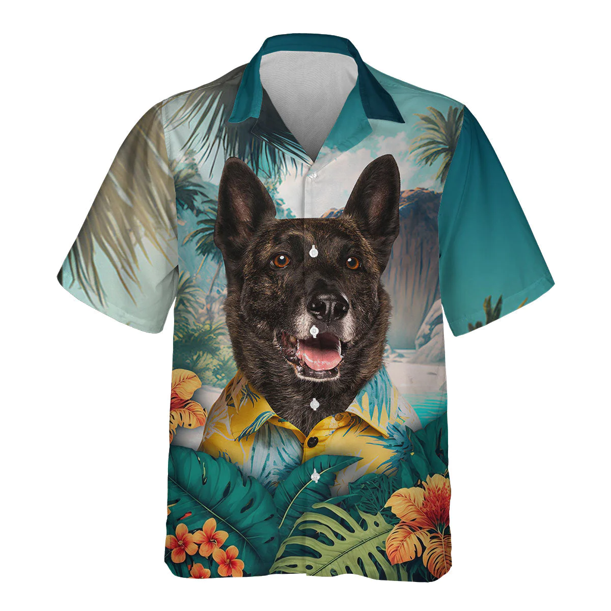 Dutch Shepherd Loyalty Embroidered In 3D Hawaiian Tropical Shirt