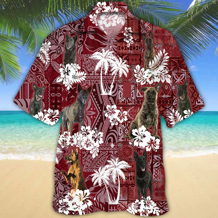 Dutch Shepherd Red Hawaiian Shirt for Dog Lovers